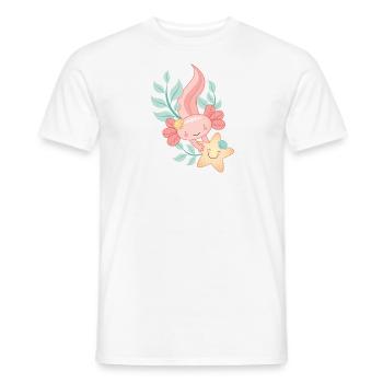 Axolotl mit Seestern - Männer T-Shirt - Weiß - Vorne - AI Model Male 178 dark (178cm)