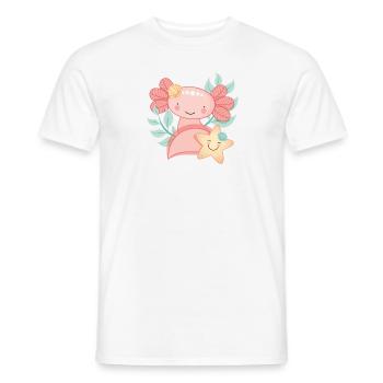 Axolotl mit Seestern - Männer T-Shirt - Weiß - Vorne - AI Model Male 178 dark (178cm)