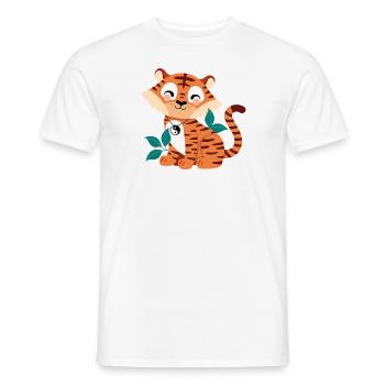 niedlicher Tiger - Männer T-Shirt - Weiß - Vorne - AI Model Male 178 dark (178cm)