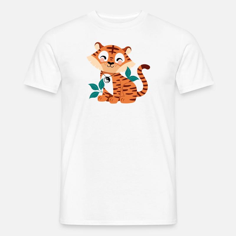 niedlicher Tiger - Männer T-Shirt - Weiß