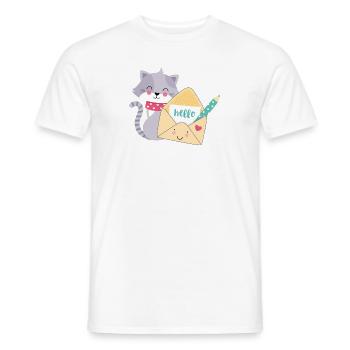 Katzen-Post - Männer T-Shirt - Weiß - Vorne - AI Model Male 178 dark (178cm)