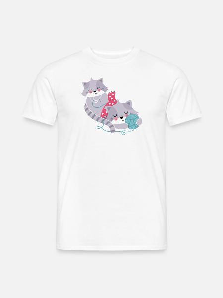Cats with woolly tuber - Men's T-Shirt - white