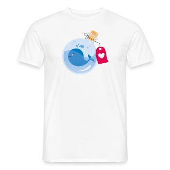 Flaschenpost mit kleinem Wal - Männer T-Shirt - Weiß - Vorne - AI Model Male 178 dark (178cm)