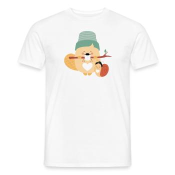 Biber mit Schnecke - Männer T-Shirt - Weiß - Vorne - AI Model Male 178 dark (178cm)