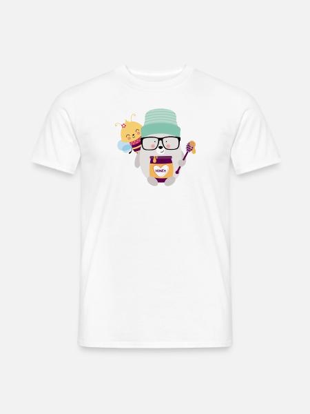 Bear with bee - Men's T-Shirt - white