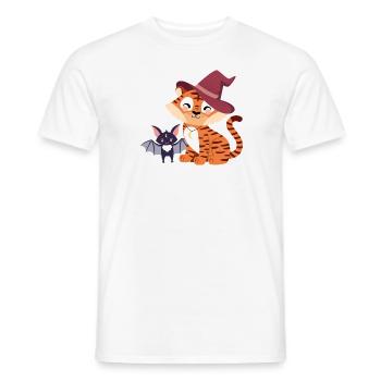 Tiger with bat - Men's T-Shirt - white - Front - AI Model Male 178 dark (178cm)