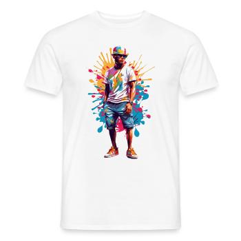 Hipsters cool - T-shirt homme - blanc - Devant - AI Model Male 178 dark (178cm)