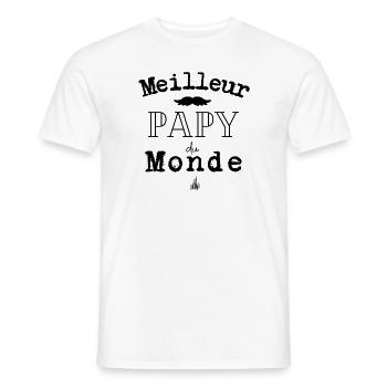 Meilleur papy du monde - T-shirt homme - blanc - Devant - AI Model Male 178 dark (178cm)