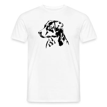 Appenzeller Sennenhund Portrait Hunde Wilsigns - Männer T-Shirt - Weiß - Vorne - AI Model Male 178 dark (178cm)