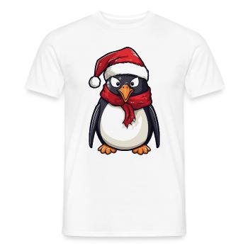 Pingouin Noël Animal Drôle Noël - T-shirt homme - blanc - Devant - AI Model Male 178 dark (178cm)