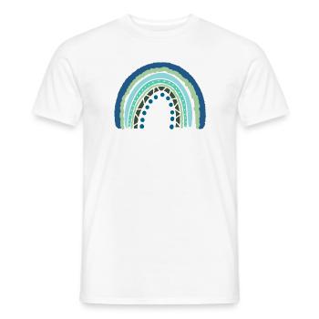 Bleu Arc-en-ciel vert avec des points - T-shirt homme - blanc - Devant - AI Model Male 178 dark (178cm)