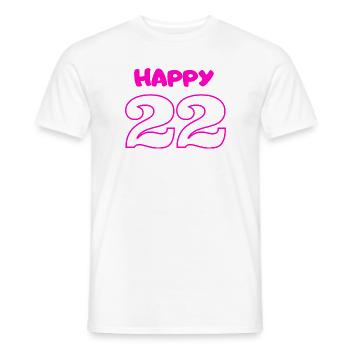 Happy 22 Birthday celebration party - Männer T-Shirt - Weiß - Vorne - AI Model Male 178 dark (178cm)