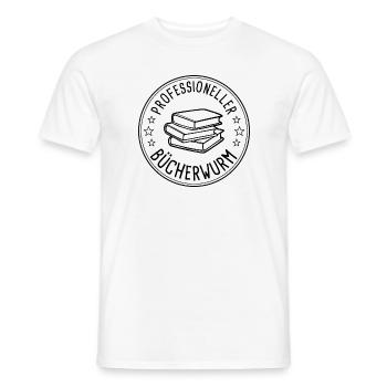 Professioneller Bücherwurm Abzeichen Auszeichnung - Männer T-Shirt - Weiß - Vorne - AI Model Male 178 dark (178cm)