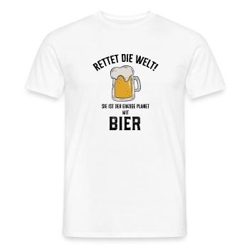 Funny beer party drink gift idea - Men's T-Shirt - white - Front - AI Model Male 178 dark (178cm)