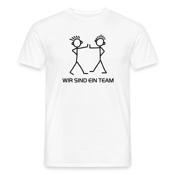 Strichmännchen - Wir sind ein Team - Männer T-Shirt - Weiß - Vorne - AI Model Male 178 dark (178cm)