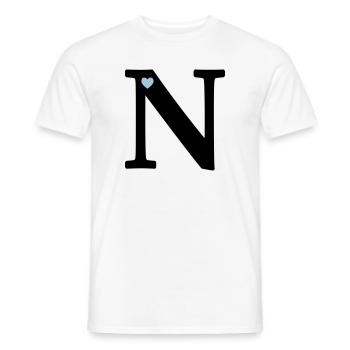 Letter N Initial Letter - Men's T-Shirt - white - Front - AI Model Male 178 dark (178cm)