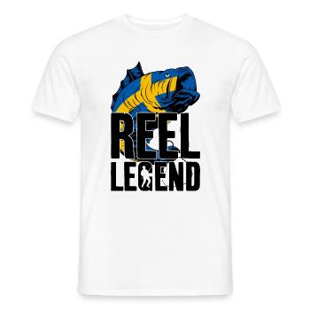 REEL LEGEND SCHWEDEN ANGELN ANGLER - Männer T-Shirt - Weiß - Vorne - AI Model Male 178 dark (178cm)