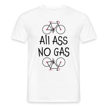 Tous Ass Non Gaz - chemise non seulement pour les cyclistes - T-shirt homme - blanc - Devant - AI Model Male 178 dark (178cm)