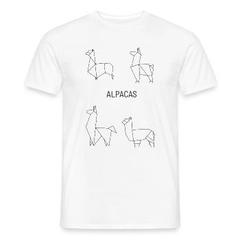 Origami d’alpaga pour les fans d’alpaga grand cadeau - T-shirt homme - blanc - Devant - AI Model Male 178 dark (178cm)