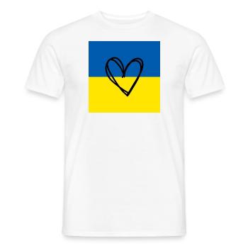 Heart Peace Symbol World Peace Ukraine Russia - Men's T-Shirt - white - Front - AI Model Male 178 dark (178cm)