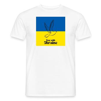 Symbole de la paix mondiale Paix mondiale Ukraine Russie - T-shirt homme - blanc - Devant - AI Model Male 178 dark (178cm)