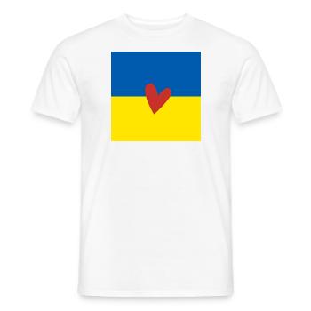 Heart Peace Symbol World Peace Ukraine Russia - Men's T-Shirt - white - Front - AI Model Male 178 dark (178cm)