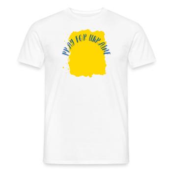 Pray for Ukraine Peace Stop War - Men's T-Shirt - white - Front - AI Model Male 178 dark (178cm)