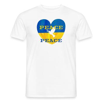 Ukraine Peace Flag Dove Russia War Peace - Men's T-Shirt - white - Front - AI Model Male 178 dark (178cm)