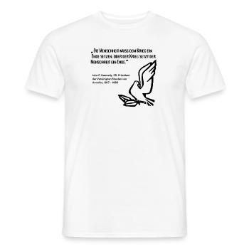 Zitat Politiker Krieg Frieden - Männer T-Shirt - Weiß - Vorne - AI Model Male 178 dark (178cm)