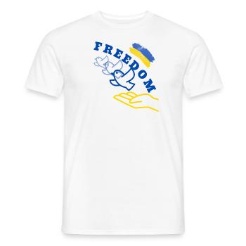 Ukraine Frieden Flagge Taube russland Krieg Peace - Männer T-Shirt - Weiß - Vorne - AI Model Male 178 dark (178cm)