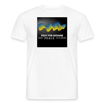 Priez pour le design de l’Ukraine. Pour la paix ! - T-shirt homme - blanc - Devant - AI Model Male 178 dark (178cm)