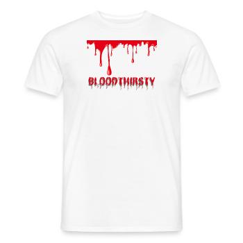 Bloodthirsty Vampire Halloween Creepy Blood - Men's T-Shirt - white - Front - AI Model Male 178 dark (178cm)