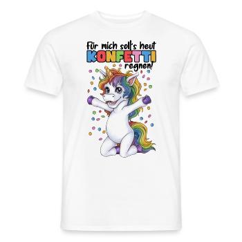 Einhorn Party Konfetti Karneval Geburtstag Kinder - Männer T-Shirt - Weiß - Vorne - AI Model Male 178 dark (178cm)