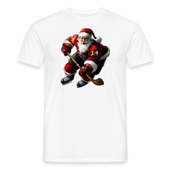 hockey player Christmas - Men's T-Shirt - white - Front - AI Model Male 178 dark (178cm)