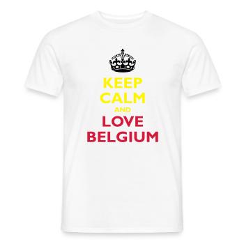Keep Calm & Love Belgium - T-shirt homme - blanc - Devant - AI Model Male 178 dark (178cm)