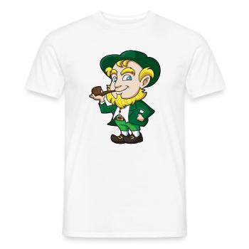 Leprechaun Pipe Charm - Men's T-Shirt - white - Front - AI Model Male 178 dark (178cm)