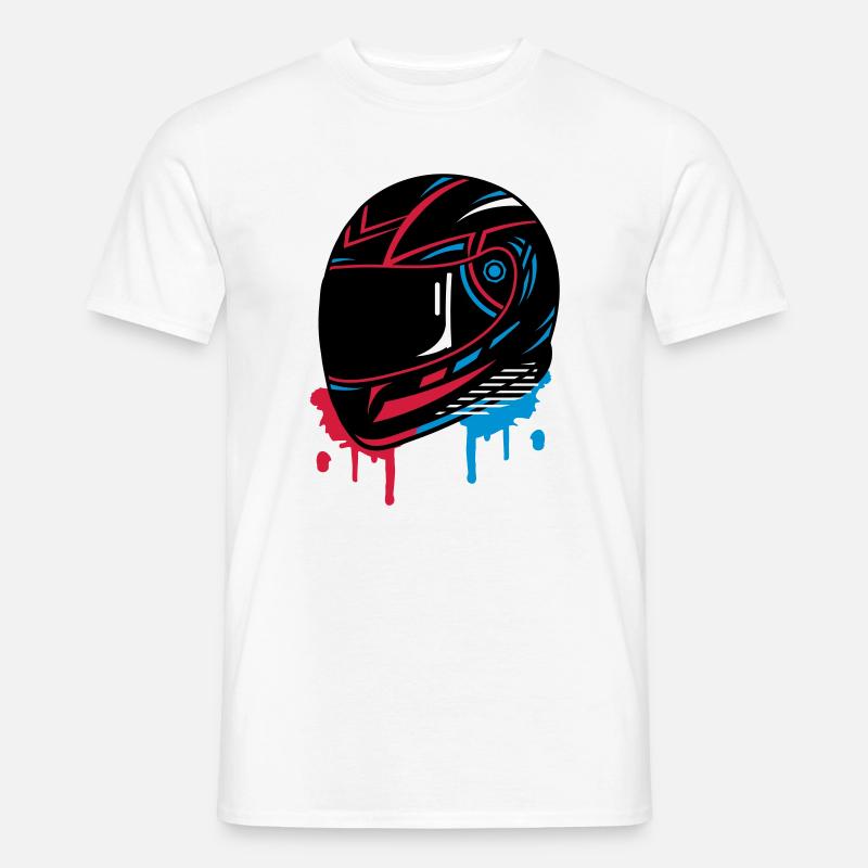 cool casco moto graffiti - T-shirt uomo - bianco