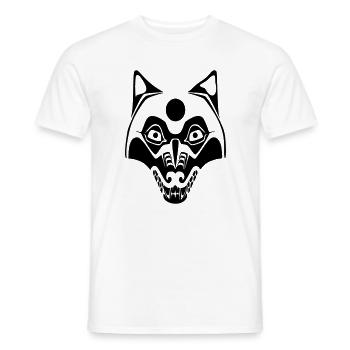 wolf - mask-moon - Men's T-Shirt - white - Front - AI Model Male 178 dark (178cm)