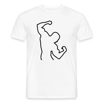 bodybuilding - T-shirt homme - blanc - Devant - AI Model Male 178 dark (178cm)
