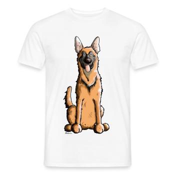 Happy Malinois - Belgian Shepherd Dog - Men's T-Shirt - white - Front - AI Model Male 178 dark (178cm)