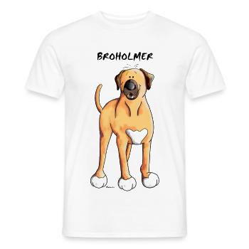 Funny Broholmer - Men's T-Shirt - white - Front - AI Model Male 178 dark (178cm)