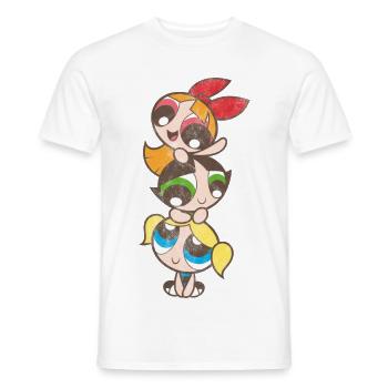 Powerpuff Girls Mädchenturm - Männer T-Shirt - Weiß - Vorne - AI Model Male 178 dark (178cm)