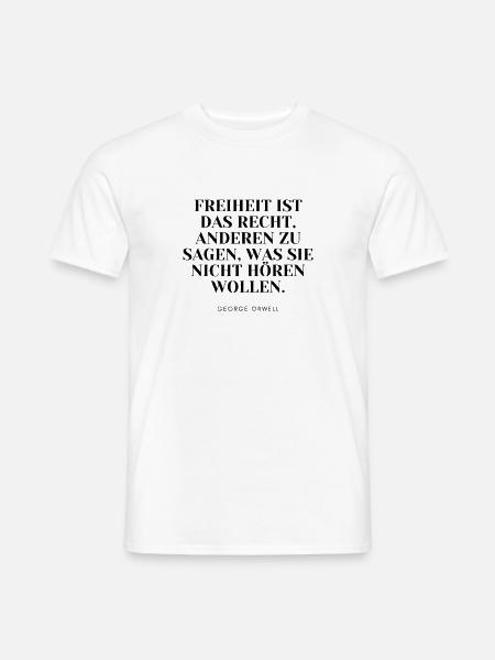 George Orwell - Zitat - Männer T-Shirt - Weiß