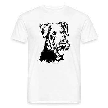 Airedale Terrier Head - Men's T-Shirt - white - Front - AI Model Male 178 dark (178cm)