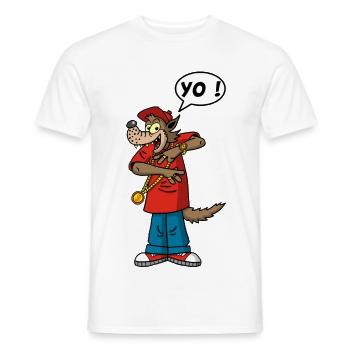 Wolf rapper - Men's T-Shirt - white - Front - AI Model Male 178 dark (178cm)
