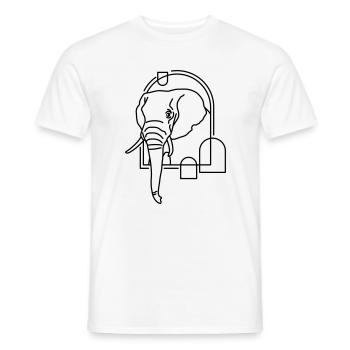 Elefant in geometrischer Form - Line-Art-Design - Männer T-Shirt - Weiß - Vorne - AI Model Male 178 dark (178cm)