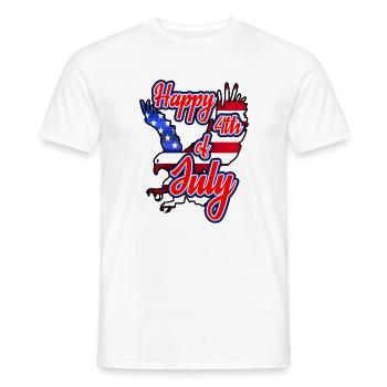 Joyeux 4 juillet - Jour de l’Indépendance - T-shirt homme - blanc - Devant - AI Model Male 178 dark (178cm)