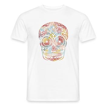 Calavera mexicana - T-shirt homme - blanc - Devant - AI Model Male 178 dark (178cm)