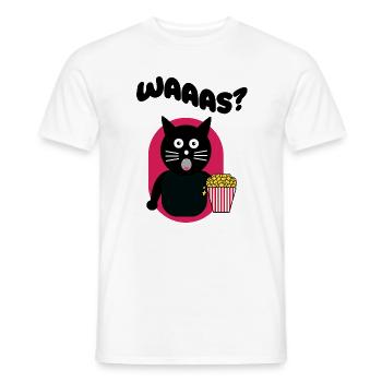 Filme Katze Popcorn Statement Theater Streaming - Männer T-Shirt - Weiß - Vorne - AI Model Male 178 dark (178cm)
