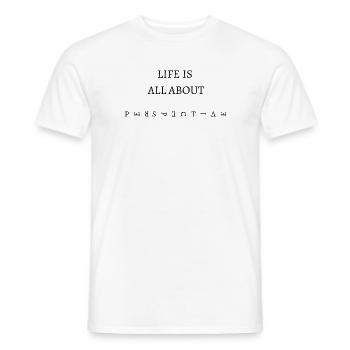 Dans la vie, tout est une question de perspective - T-shirt homme - blanc - Devant - AI Model Male 178 dark (178cm)